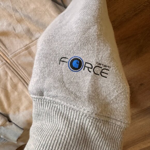 Carhartt Hoodie Sweatshirt Mens Large Force Light Gray Long Sleeve Sweater - Picture 7 of 7